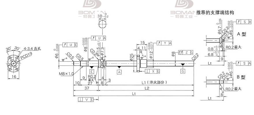 KURODA DP0801JS-HDNR-0180B-C3F 黑田精工滚珠丝杠价格