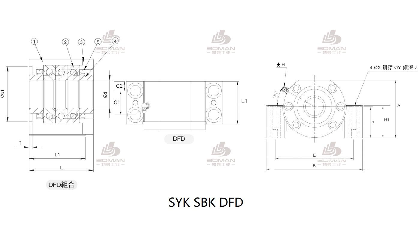 SYK MBK20DF-G syk丝杆支撑座3d